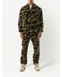 Chemise à manches longues camouflage olive A Bathing Ape