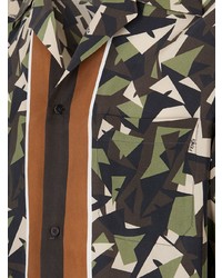 Chemise à manches longues camouflage olive Fendi