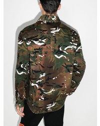 Chemise à manches longues camouflage olive Heron Preston