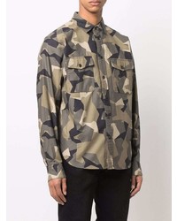 Chemise à manches longues camouflage olive rag & bone