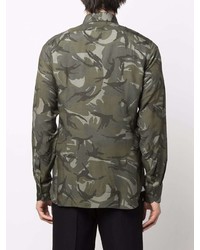 Chemise à manches longues camouflage olive Tom Ford