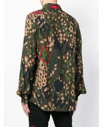 Chemise à manches longues camouflage olive Vivienne Westwood