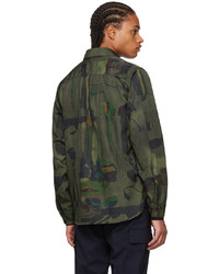 Chemise à manches longues camouflage olive Paul Smith