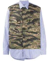 Chemise à manches longues camouflage olive Junya Watanabe MAN