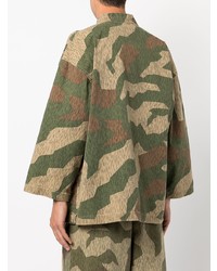 Chemise à manches longues camouflage olive KAPITAL