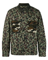 Chemise à manches longues camouflage olive PS Paul Smith