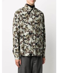 Chemise à manches longues camouflage olive Kenzo