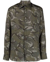 Chemise à manches longues camouflage olive Tom Ford