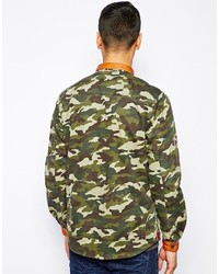 Chemise à manches longues camouflage vert foncé
