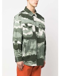 Chemise à manches longues camouflage vert foncé YOUNG POETS