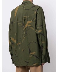Chemise à manches longues camouflage vert foncé Salvatore Ferragamo