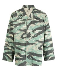 Chemise à manches longues camouflage vert menthe Maharishi
