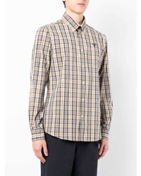 Chemise à manches longues écossaise beige Barbour