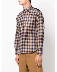 Chemise à manches longues écossaise beige Junya Watanabe MAN