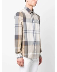 Chemise à manches longues écossaise beige Barbour