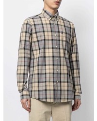 Chemise à manches longues écossaise beige Barbour