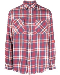 Chemise à manches longues écossaise blanc et rouge et bleu marine Polo Ralph Lauren