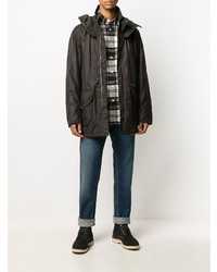 Chemise à manches longues écossaise blanche et noire Barbour