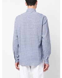 Chemise à manches longues écossaise bleu clair Aspesi