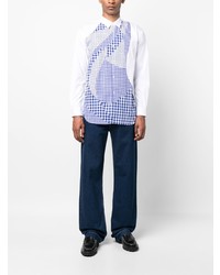 Chemise à manches longues écossaise bleu clair Comme Des Garcons SHIRT