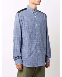 Chemise à manches longues écossaise bleu clair Junya Watanabe