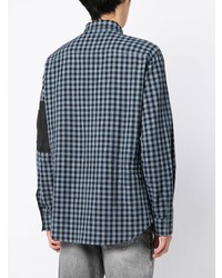 Chemise à manches longues écossaise bleu clair DSQUARED2