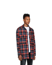 Chemise à manches longues écossaise bleu et rouge Fear Of God