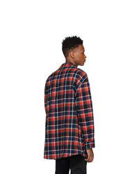 Chemise à manches longues écossaise bleu et rouge Fear Of God