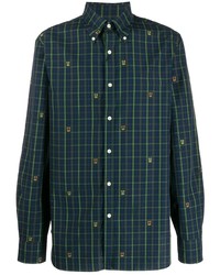 Chemise à manches longues écossaise bleu marine et vert Polo Ralph Lauren