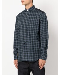 Chemise à manches longues écossaise bleu marine Junya Watanabe MAN