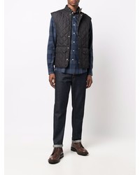 Chemise à manches longues écossaise bleu marine Barbour