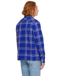 Chemise à manches longues écossaise bleue rag & bone