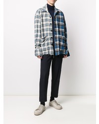 Chemise à manches longues écossaise bleue Greg Lauren