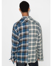 Chemise à manches longues écossaise bleue Greg Lauren