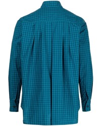 Chemise à manches longues écossaise bleue Fumito Ganryu