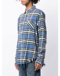 Chemise à manches longues écossaise bleue R13
