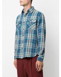 Chemise à manches longues écossaise bleue Ralph Lauren RRL