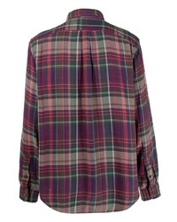 Chemise à manches longues écossaise bordeaux Polo Ralph Lauren