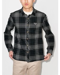 Chemise à manches longues écossaise gris foncé Barbour