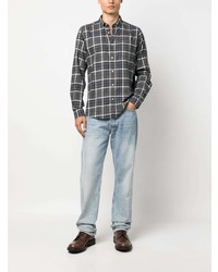 Chemise à manches longues écossaise gris foncé Barbour