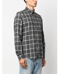 Chemise à manches longues écossaise gris foncé Barbour