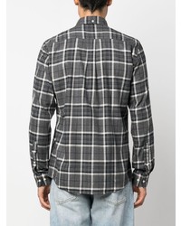 Chemise à manches longues écossaise gris foncé Barbour