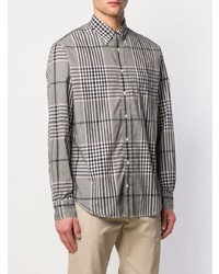 Chemise à manches longues écossaise grise Gitman Vintage