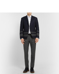 Chemise à manches longues écossaise grise Thom Browne