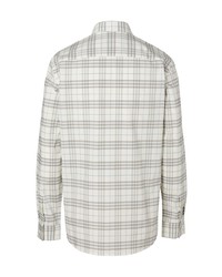 Chemise à manches longues écossaise grise Burberry