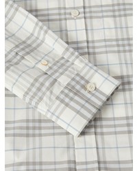 Chemise à manches longues écossaise grise Burberry