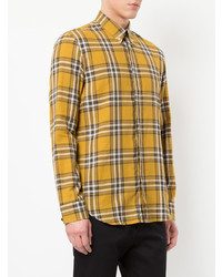 Chemise à manches longues écossaise jaune Maison Margiela