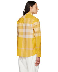 Chemise à manches longues écossaise jaune Burberry