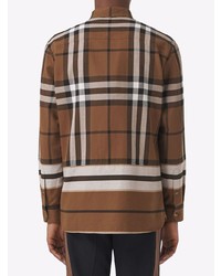 Chemise à manches longues écossaise marron Burberry