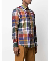 Chemise à manches longues écossaise multicolore Etro